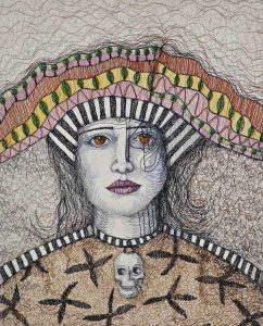 'Dark Charm' 41 x51cm Freehand Machine embroidery on canvas