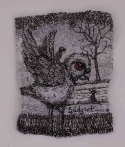 'Pasa Dobe' 26 x21 cm Freehand Machine embroidery on canvas