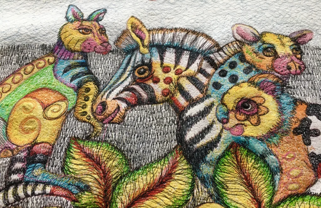 1 Animal Medley 61x71cm Embroidery Cheryl Bridgart JPG