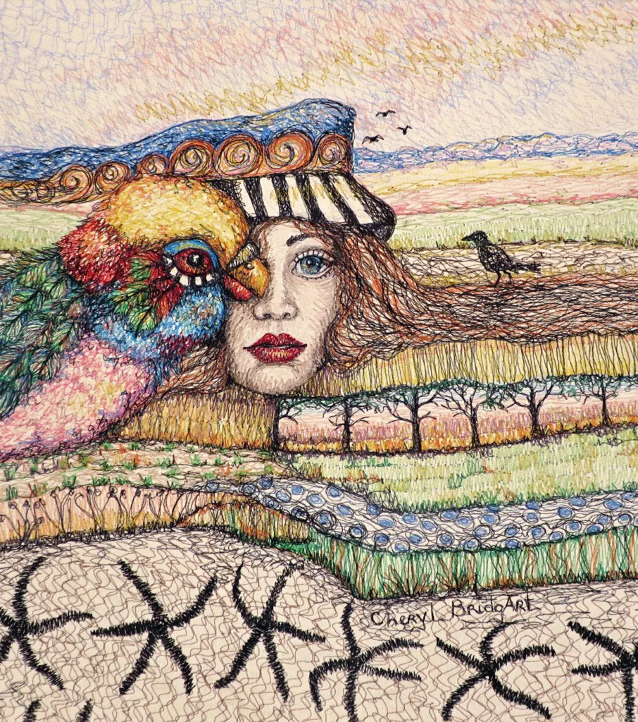 18 Elegent Edge 36x41cm Embroidery Cheryl Bridgart