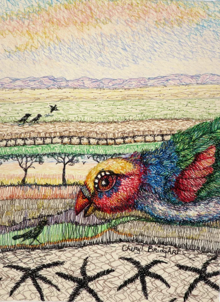 18 Off The Wind 41 x31cm Embroidery Cheryl Bridgart