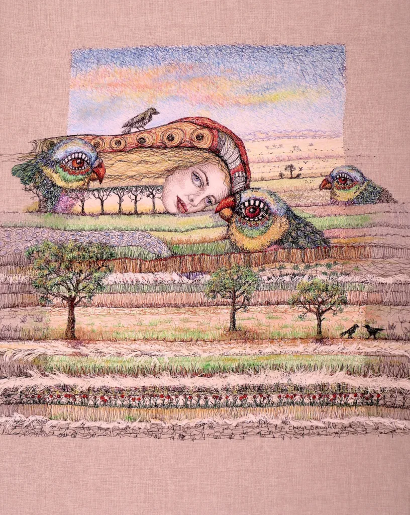 19 Simply irresistable 92x84cm Embroidery Cheryl Bridgart