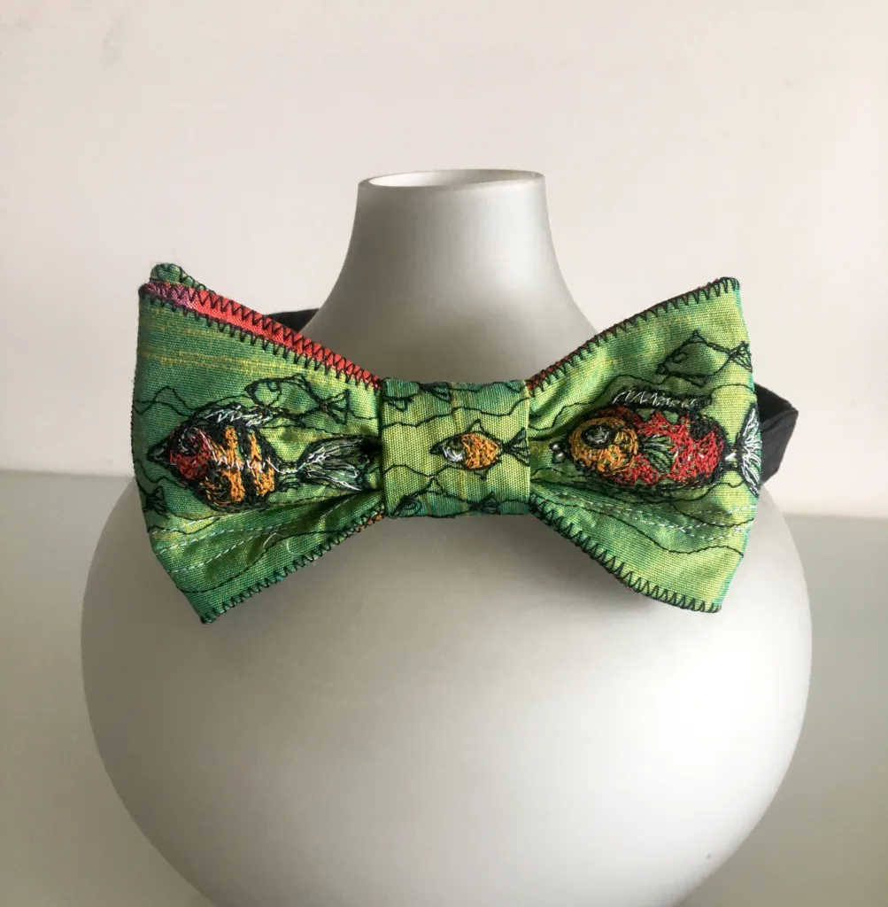 20 Green Silk Bow tie Cheryl Bridgart