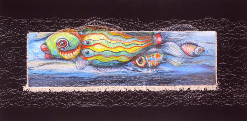 20 Make a Splash 61x122 Embroidery Cheryl Bridgart& paint