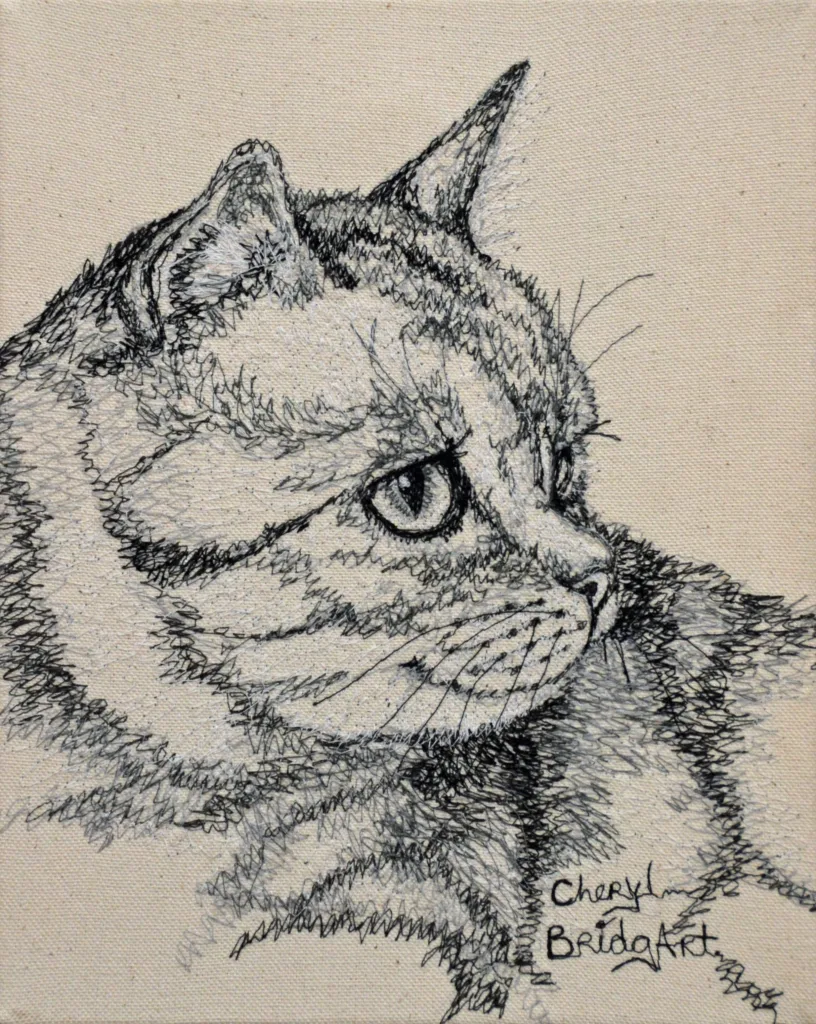 22 Duke the Cat 2020x25cm Embroidery Cheryl Bridgartca
