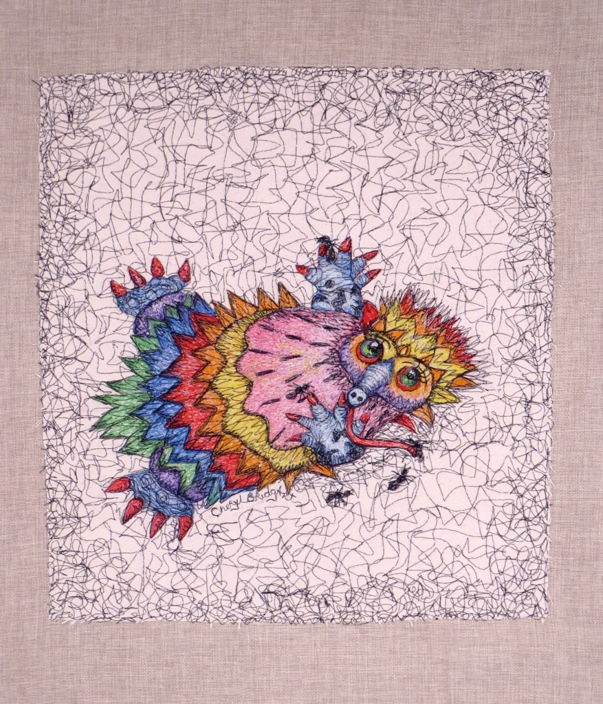 26 Echidna Fancy Feet 61x51cm Embroidery Cheryl Bridgart