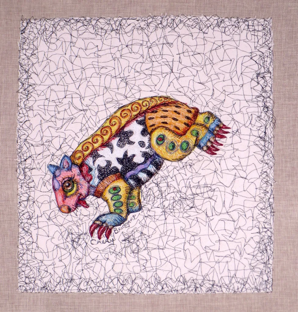 26 Wombat Huff & Puff 61x51cm Embroidery Cheryl Bridgart
