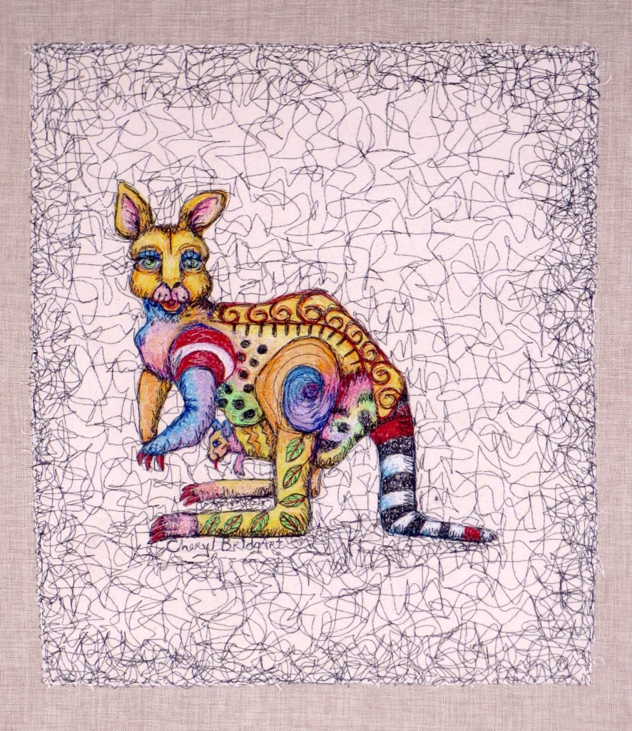 27 Kangaroo Warm & Fuzzy 61x51cm Embroidery Cheryl Bridgartjpg