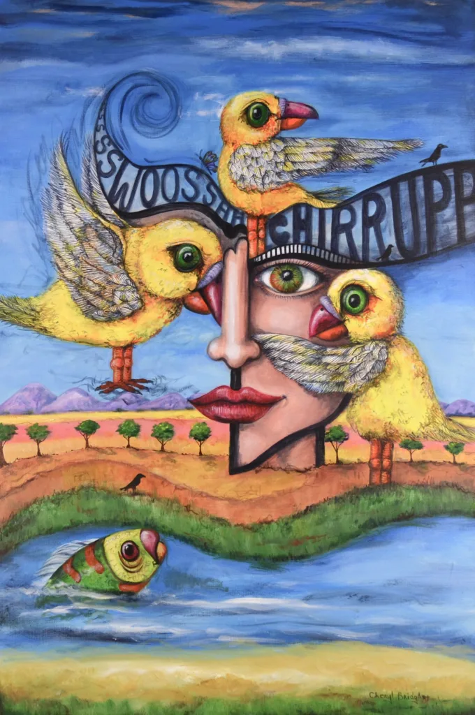 28 Onomatopoeia-91x62c-acrylic on linen Cheryl Bridgart