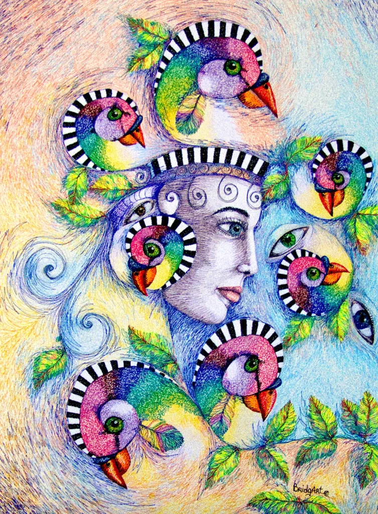 28 Spiral Dreaming 80x60cm embroidery Cheryl Bridgart