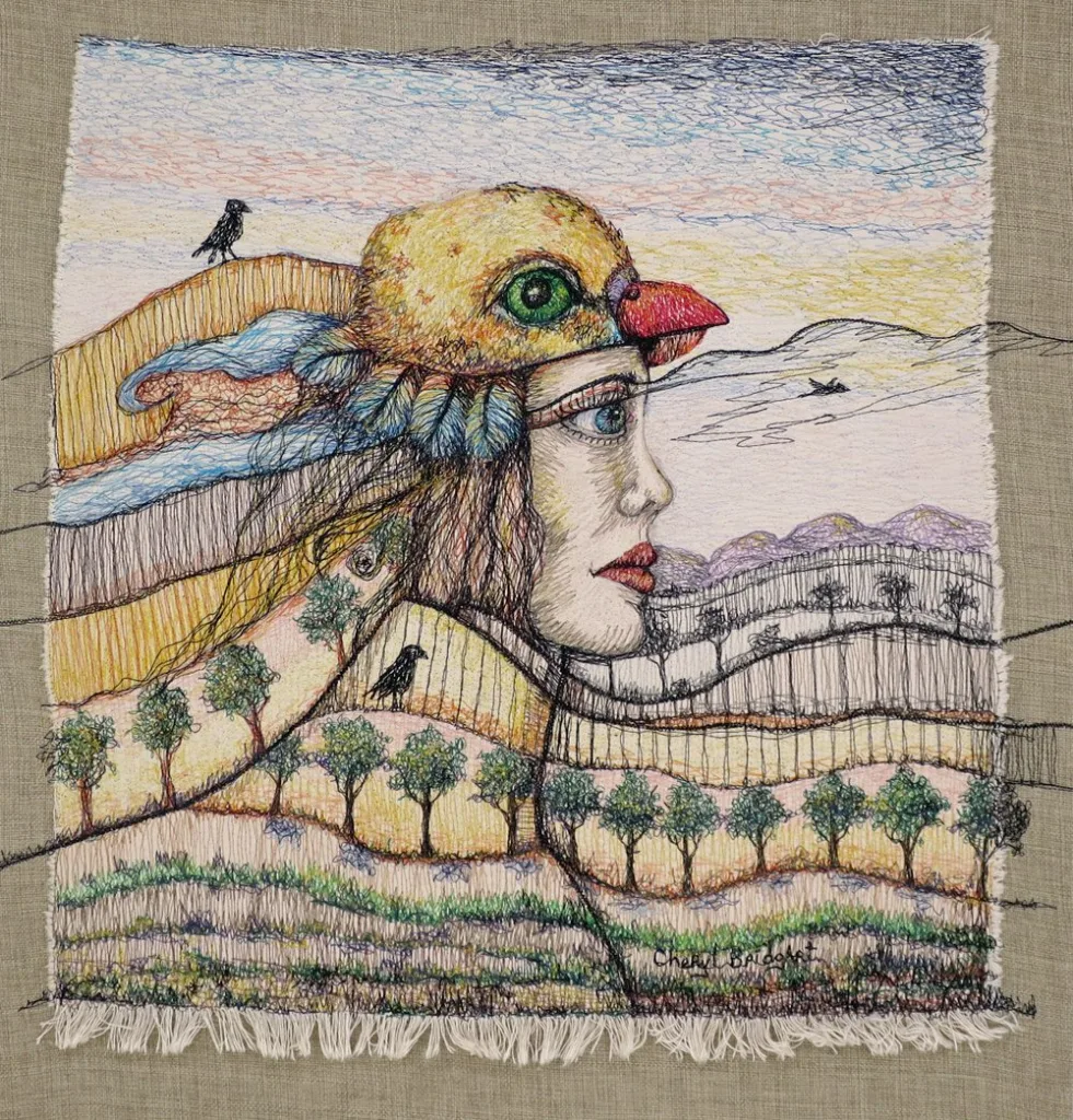 31 Touch the Sky 51x71cm Embroidery Cheryl Bridgart