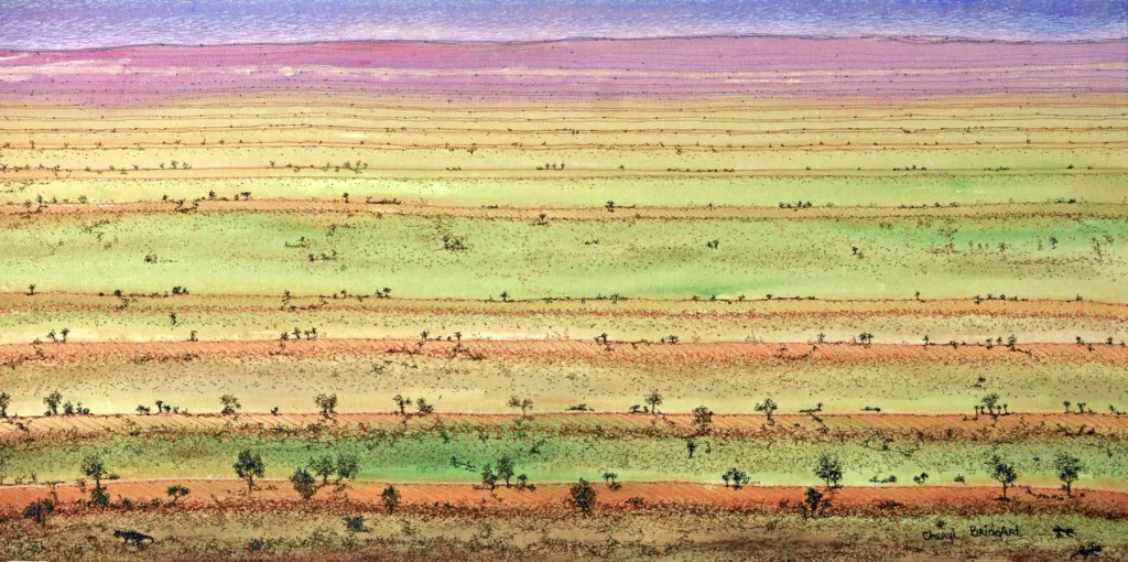 35 Dune Fields SA 94x84cm embroidery Cheryl Bridgart