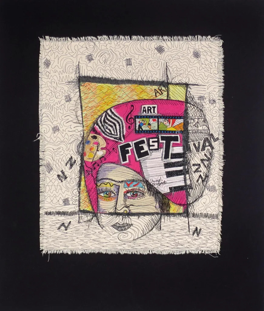 45 Audacious 71x61cm embroidery Cheryl Bridgart