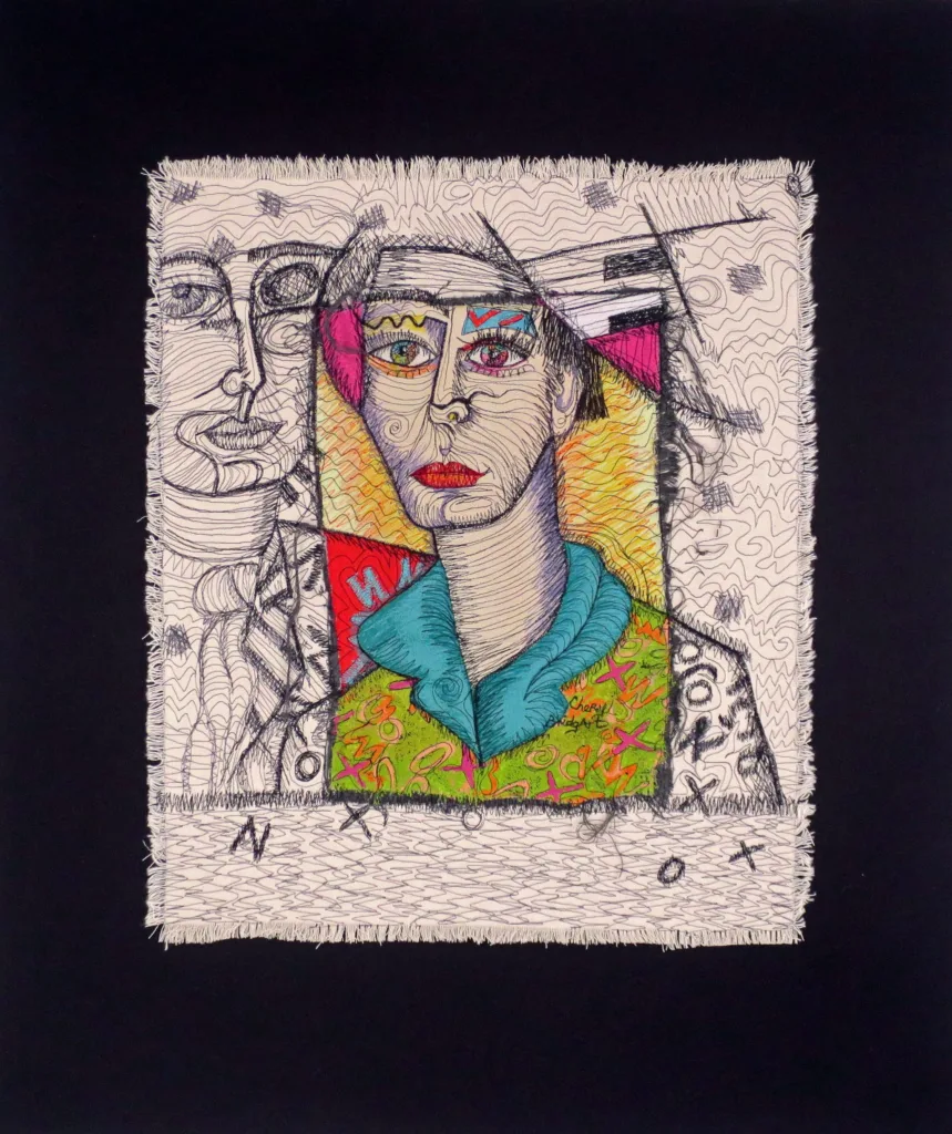 46 Cause for Celebration 71 x61cm embroidery Cheryl Bridgart