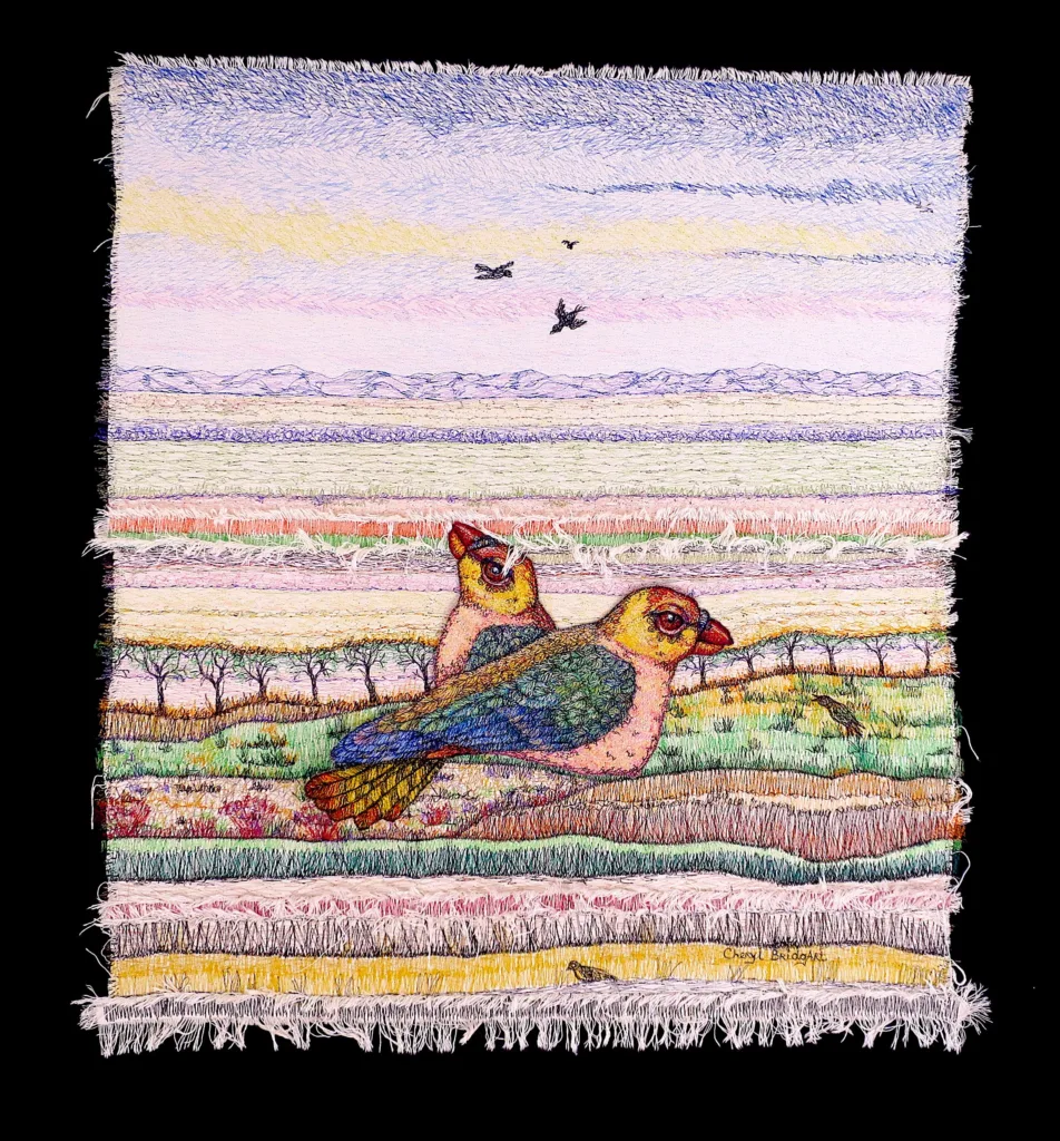 49 Lets Fly Away 102x92cm Embroidery by Cheryl Bridgart