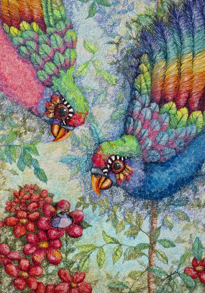 50 Spring Time 70 x 50cm Embroidery by Cheryl Bridgart