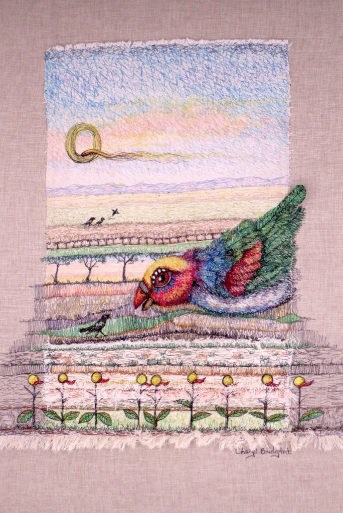 51 Quaint & Quirky 75x50cm embroidery Cheryl Bridgart
