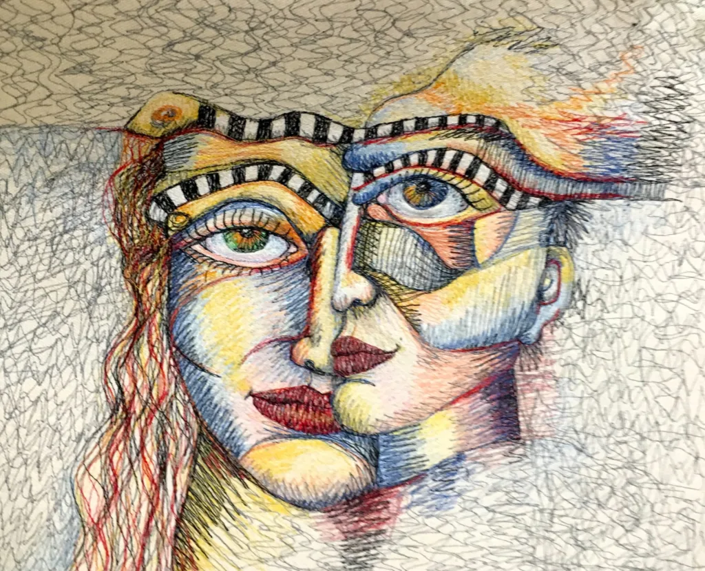 53 Palette Play 61x71cm embroidery Cheryl Bridgart