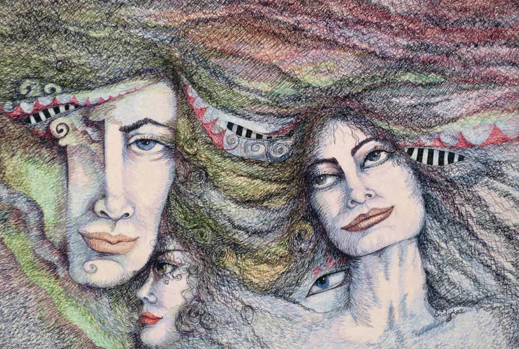 55 In a Web of Dreams 88x60cm Embroidery Cheryl Bridgart