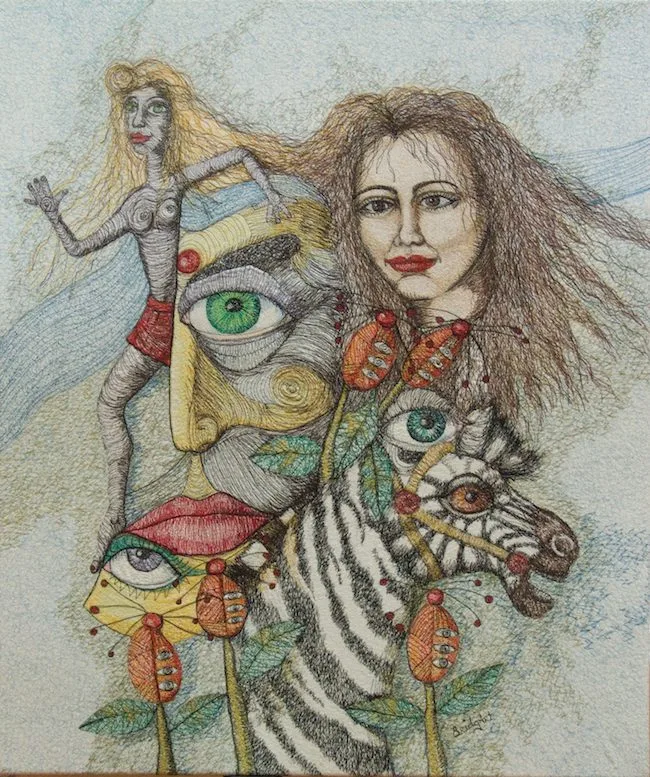 58 Whimsical Tales 71x50cm Embroidery Cheryl Bridgart