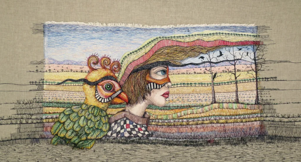 9 Surreal Twist 66x122cm Embroidery Cheryl Bridgart